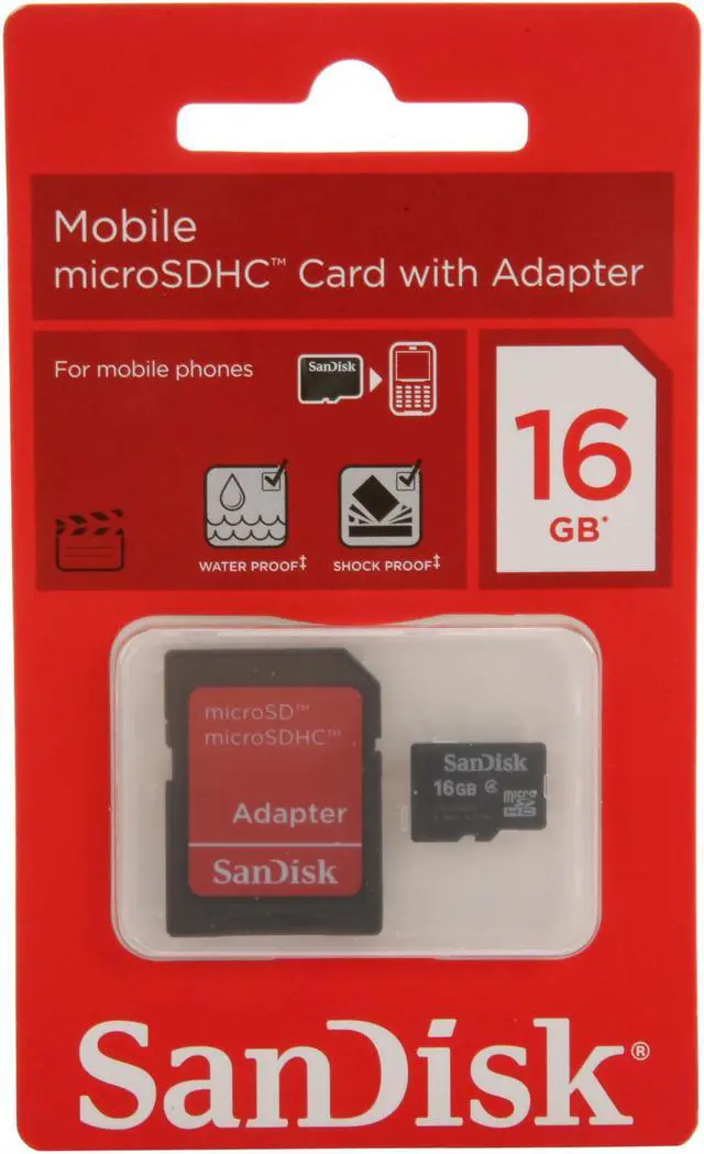 Alt view image 4 of 4 - SanDisk 16GB microSDHC Flash Card w/ Adapter Model SDSDQM-016G-B35A