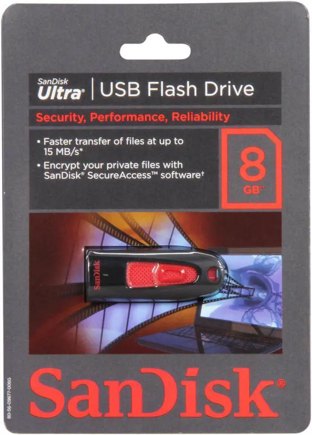Alt view image 4 of 4 - SanDisk 8GB USB 2.0 Flash Drive 128bit AES Encryption SDCZ45-008G-A11