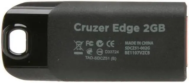 Alt view image 4 of 6 - SanDisk Cruzer Edge 2GB USB 2.0 Flash Drive 128bit AES Encryption SDCZ51-002G-B35