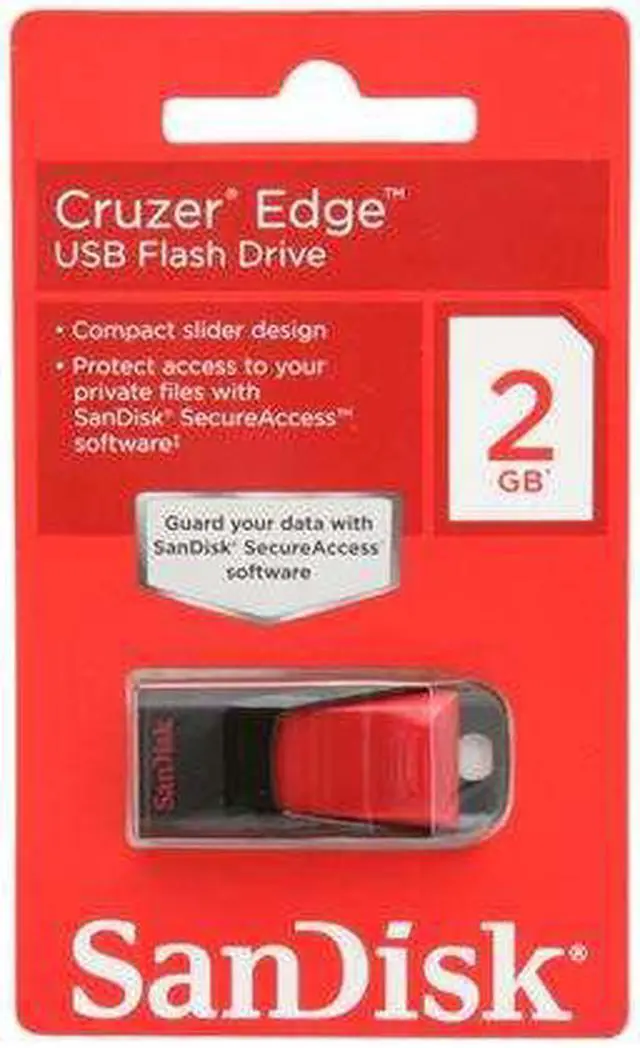 Alt view image 6 of 6 - SanDisk Cruzer Edge 2GB USB 2.0 Flash Drive 128bit AES Encryption SDCZ51-002G-B35