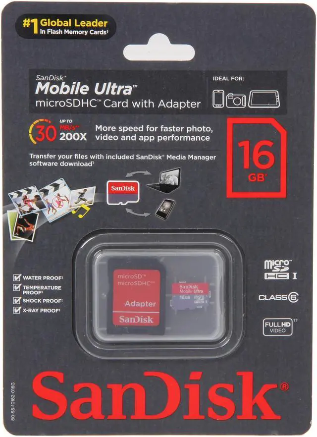 Alt view image 4 of 4 - SanDisk Mobile Ultra 16GB microSDHC Flash Card Model SDSDQY-016G-A11A