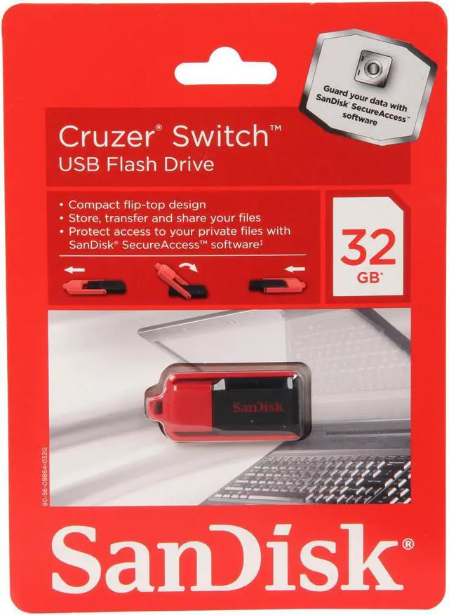 Alt view image 5 of 5 - SanDisk Cruzer Switch 32GB USB 2.0 Flash Drive SDCZ52-032G-A11
