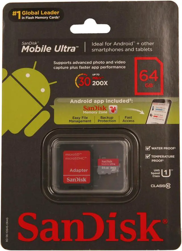 Alt view image 4 of 4 - SanDisk Mobile Ultra 64GB microSDXC Flash Card Model SDSDQUA-064G-A11A