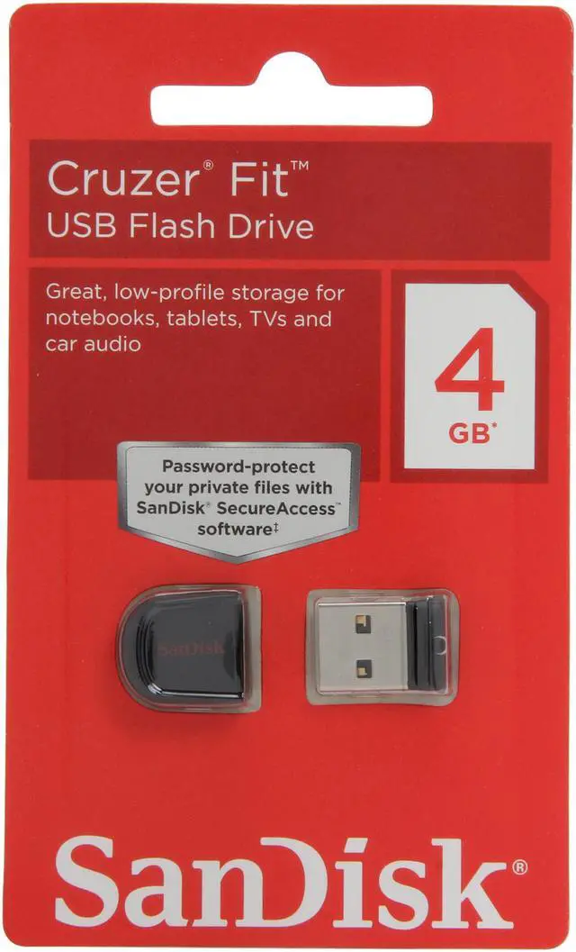 Alt view image 4 of 4 - SanDisk Cruzer Fit 4GB USB 2.0 Flash Drive SDCZ33-004G-B35