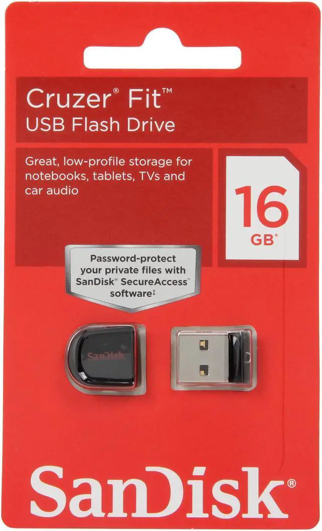 Alt view image 4 of 4 - SanDisk Cruzer Fit 16GB USB 2.0 Flash Drive SDCZ33-016G-B35