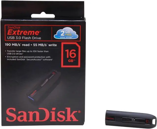 Alt view image 5 of 5 - SanDisk Extreme 16GB USB 3.0 Flash Drive SDCZ80-016G-A75