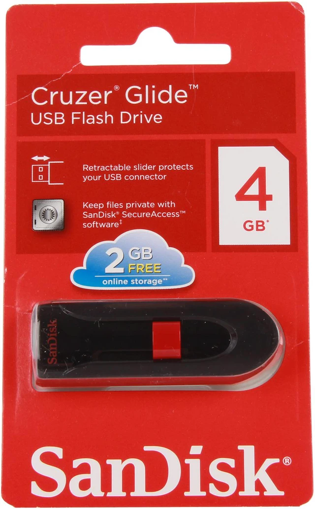 Alt view image 5 of 5 - SanDisk Cruzer Glide 4GB USB 2.0 Flash Drive SDCZ60-004G-B35