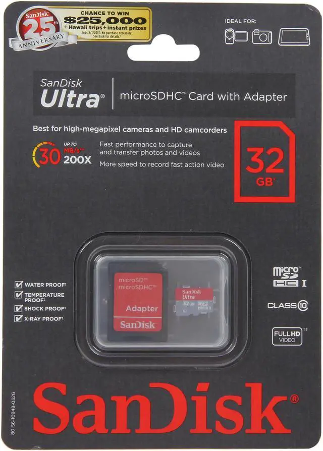 Alt view image 4 of 4 - SanDisk Ultra UHS-I 32GB microSDHC Flash Card Model SDSDQUI-032G-A11