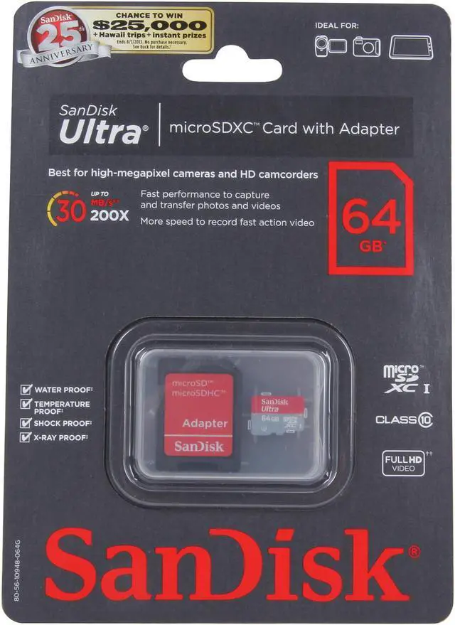 Alt view image 4 of 4 - SanDisk Ultra UHS-I 64GB microSDXC Flash Card Model SDSDQUI-064G-A11