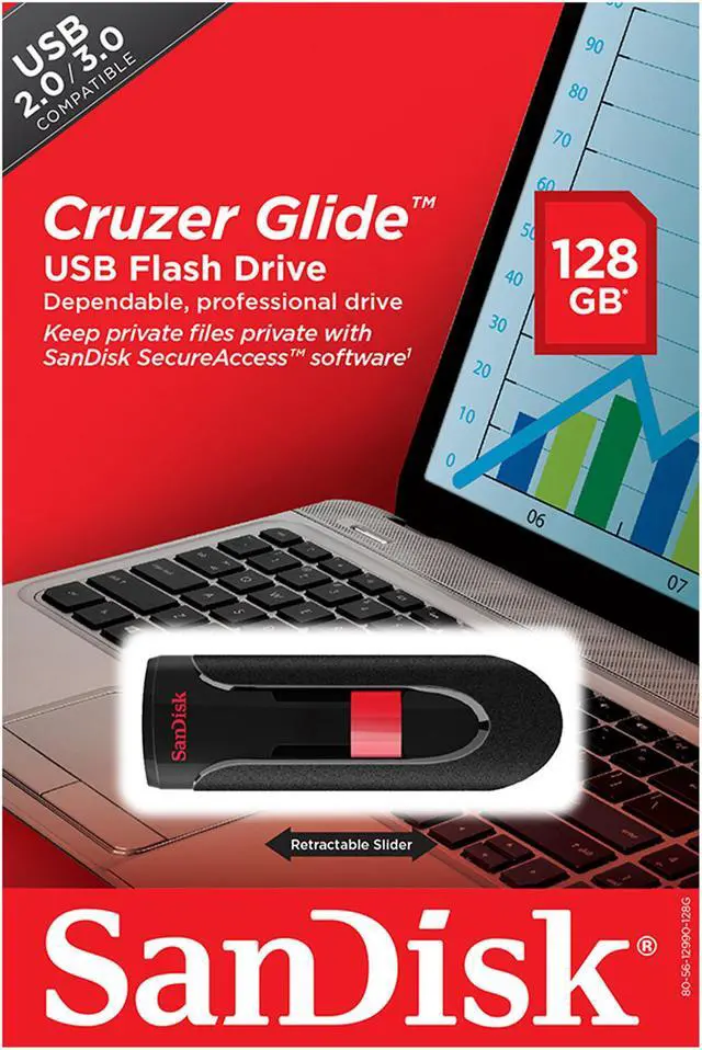 Alt view image 4 of 4 - SanDisk 128GB Cruzer Glide CZ60 USB 2.0 Flash Drive (SDCZ60-128G-B35)