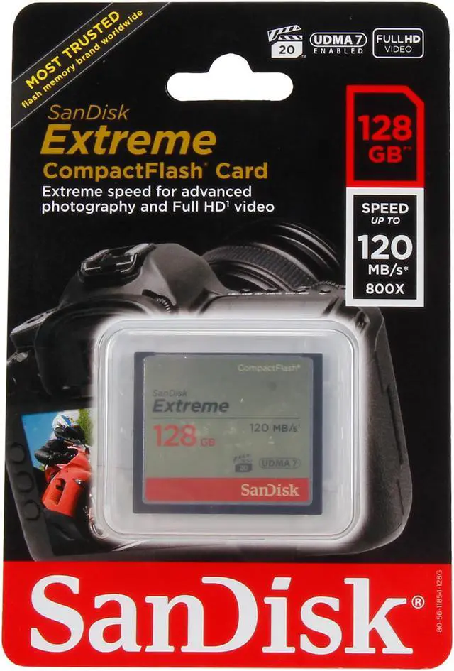 Alt view image 4 of 4 - SanDisk 128GB Compact Flash (CF) Memory Card Model SDCFXS-128G-A46