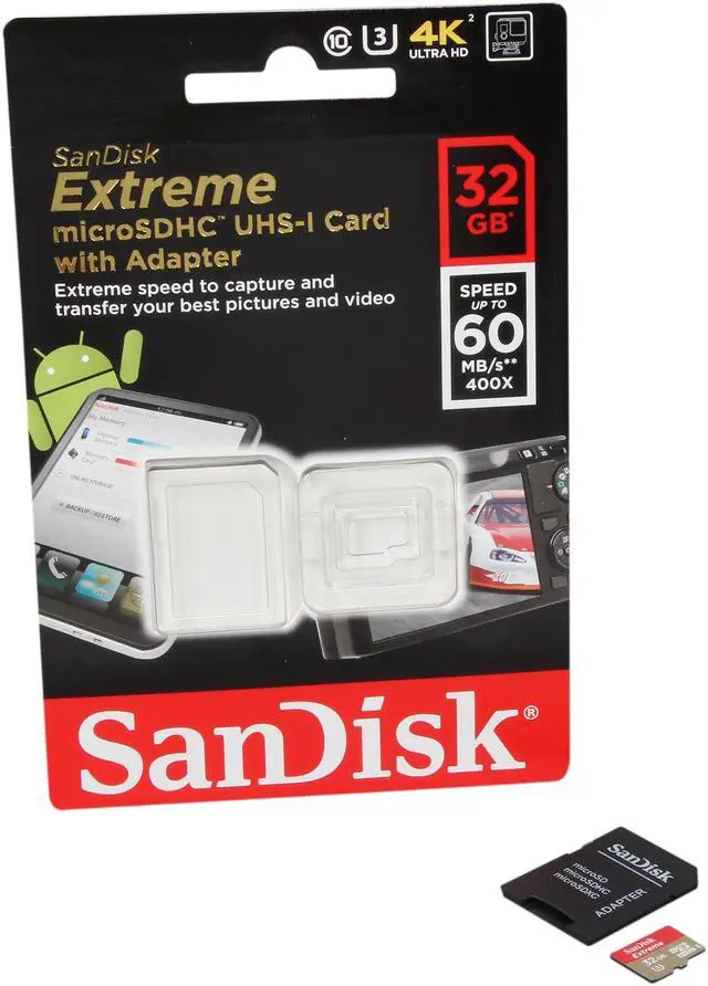 Alt view image 9 of 9 - SanDisk Extreme 32GB microSDHC Flash Card with adapter - Global Model SDSDQXN-032G-G46A