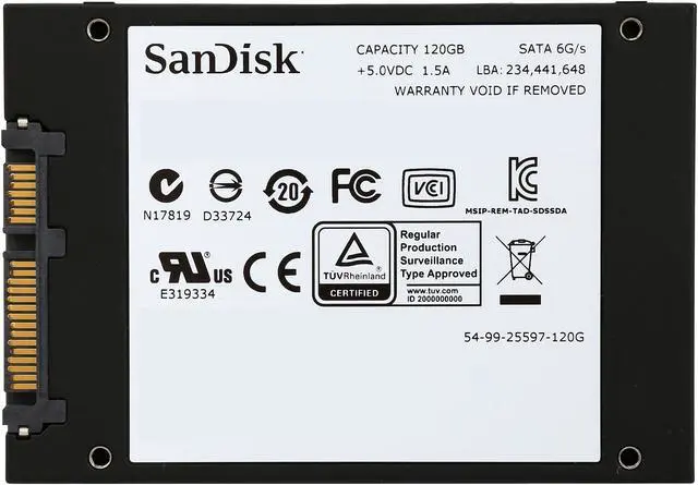 Alt view image 4 of 5 - SanDisk SSD PLUS 2.5" 120GB SATA III Internal Solid State Drive (SSD) SDSSDA-120G-G25