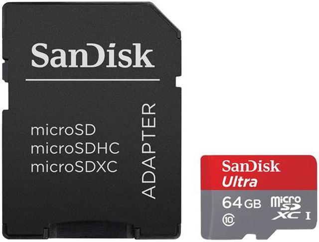 Memoria Micro SD 64GB SanDisk Ultra UHI-I/Clase 10 hasta 80MB/s con  Adaptador - Electronilab