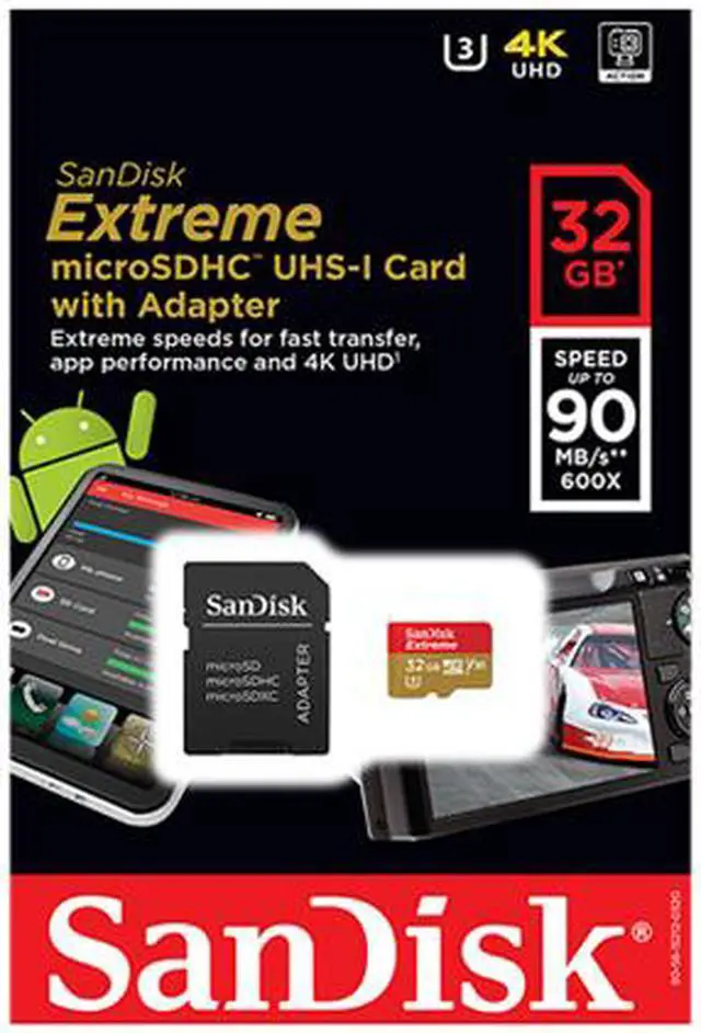 Alt view image 4 of 4 - SanDisk 32GB Extreme microSDHC UHS-I/U3 Class 10 Memory Card with Adapter, Speed Up to 90MB/s (SDSQXVF-032G-GN6MA)
