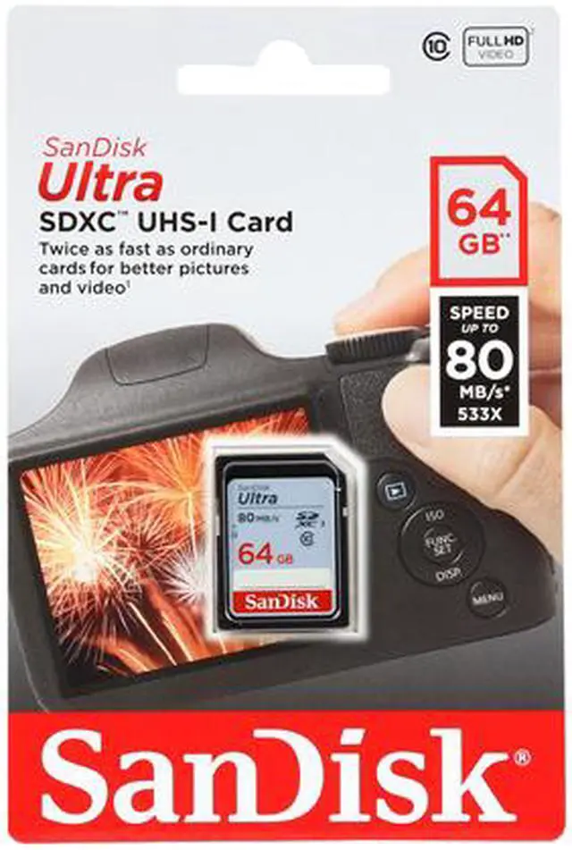 Alt view image 4 of 4 - SanDisk 64GB Ultra SDXC UHS-I/Class 10 Memory Card, Speed Up to 80MB/s (SDSDUNC-064G-GN6IN)