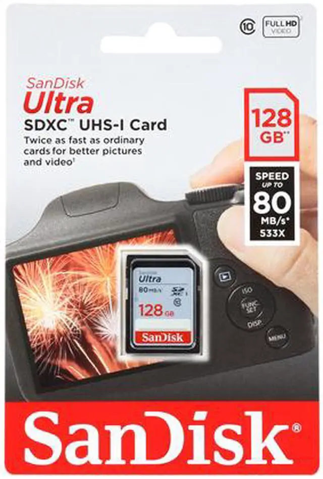Alt view image 4 of 4 - SanDisk 128GB Ultra SDXC UHS-I/Class 10 Memory Card, Speed Up to 80MB/s (SDSDUNC-128G-GN6IN)