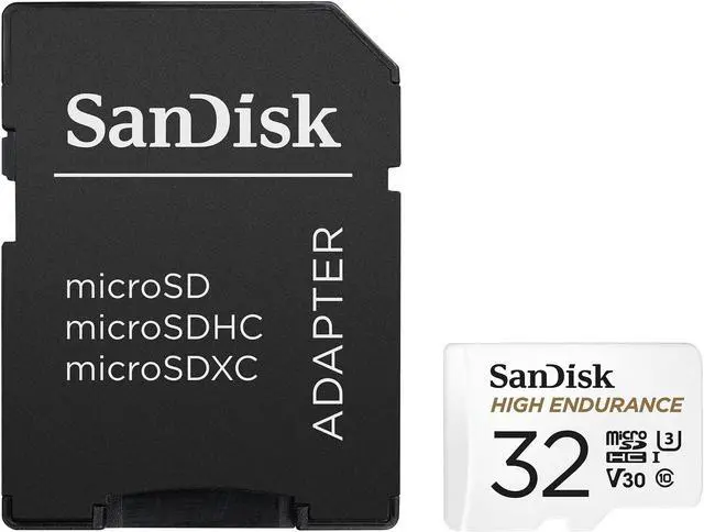 Alt view image 3 of 5 - SanDisk 32GB High Endurance microSDHC C10, U3, V30, 4k UHD Memory Card with Adapter (SDSQQNR-032G-GN6IA)