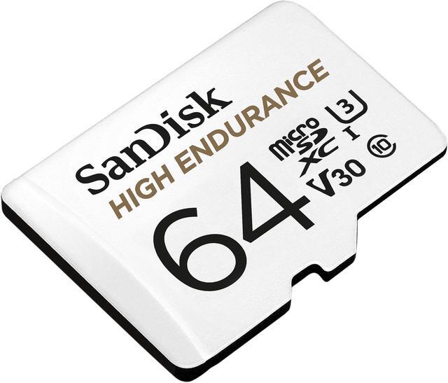 Alt view image 2 of 5 - SanDisk 64GB High Endurance microSDHC C10, U3, V30, 4k UHD Memory Card with Adapter (SDSQQNR-064G-GN6IA)