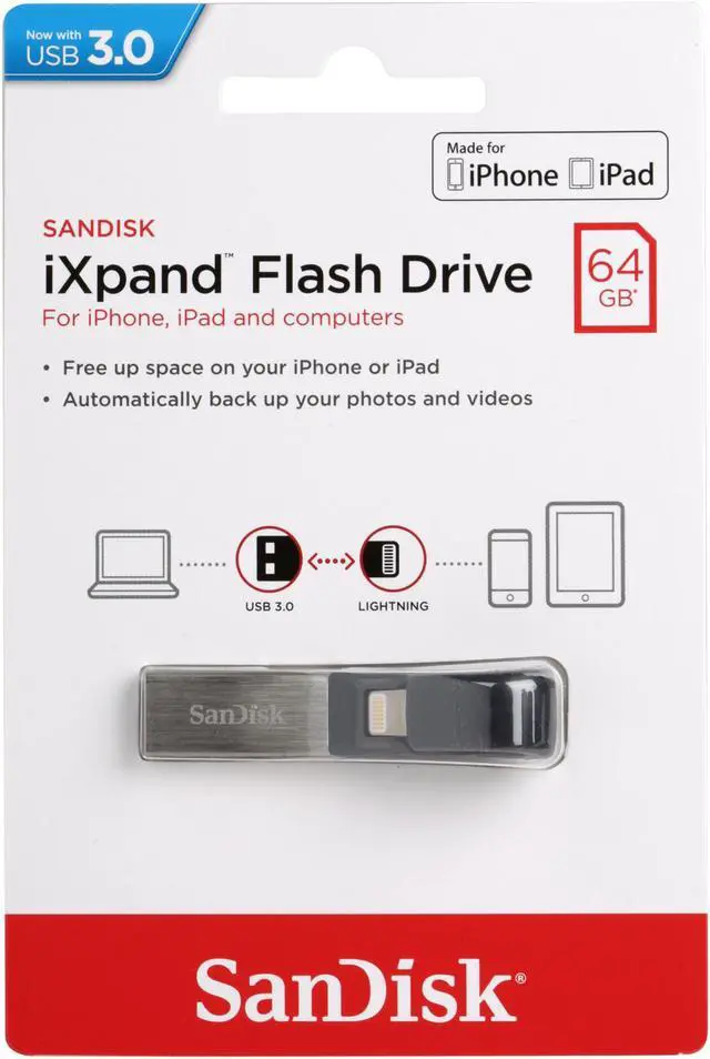 Alt view image 5 of 5 - SanDisk 64GB iXpand Flash Drive for iPhone and iPad (SDIX30N-064G-GN6NN)