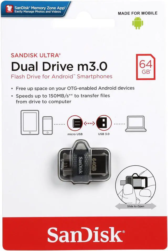 Alt view image 5 of 5 - SanDisk 64GB Ultra Dual Drive m3.0, Speed Up to 150MB/s (SDDD3-064G-G46)