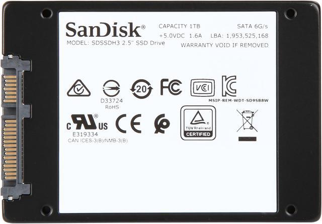 Alt view image 5 of 5 - SanDisk Ultra 3D 2.5" 1TB SATA III 3D NAND Internal Solid State Drive (SSD) SDSSDH3-1T00-G25