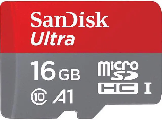 Main image of SanDisk 16GB Ultra microSDHC A1 UHS-I/U1 Class 10 Memory Card with Adapter, Speed Up to 98MB/s (SDSQUAR-016G-GN6MA)