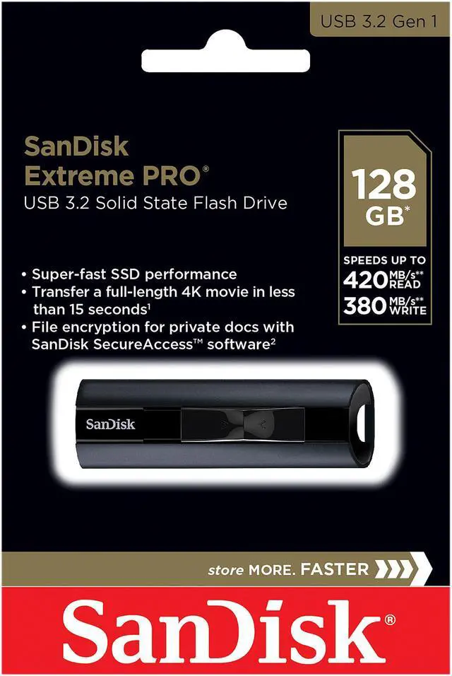 Alt view image 8 of 8 - SanDisk 128GB Extreme Pro USB 3.2 Gen 1 Solid State Flash Drive, Speed up to 420MB/s (SDCZ880-128G-G46)