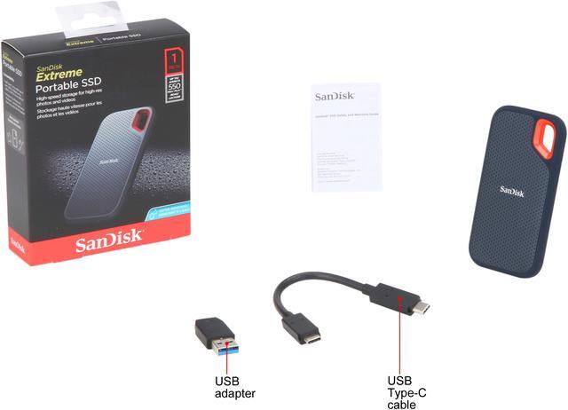 Alt view image 7 of 7 - SanDisk 1TB Extreme Portable External SSD - Up to 550 MB/s - USB-C, USB 3.1 - SDSSDE60-1T00-G25