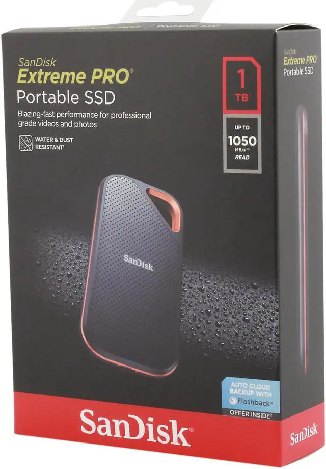 Alt view image 5 of 5 - SanDisk 1TB Extreme PRO Portable External SSD - Up to 1050 MB/s - USB-C, USB 3.1 - SDSSDE80-1T00-A25