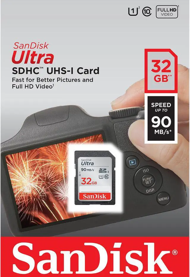 Alt view image 3 of 3 - SanDisk 32GB Ultra SDHC UHS-I / Class 10 Memory Card, Speed Up to 90MB/s (SDSDUNR-032G-GN6IN)