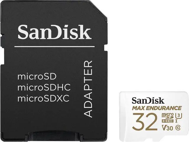 Alt view image 2 of 5 - SanDisk 32GB MAX ENDURANCE microSDHC, U3, V30, Memory Card with Adapter for Home Security Cameras and Dash Cams, Speed up to 100MB/s (SDSQQVR-032G-GN6IA)