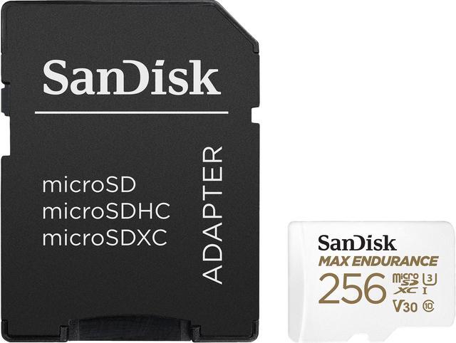 Alt view image 2 of 5 - SanDisk 256GB MAX ENDURANCE microSDXC, U3, V30, Memory Card with Adapter for Home Security Cameras and Dash Cams, Speed up to 100MB/s (SDSQQVR-256G-GN6IA)