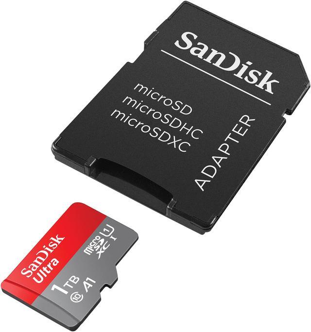 SanDisk 1TB Ultra microSDXC A1 UHS-I/U1 Class 10 Memory Card with Adapter,  Speed Up to 120MB/s (SDSQUA4-1T00-GN6MA)