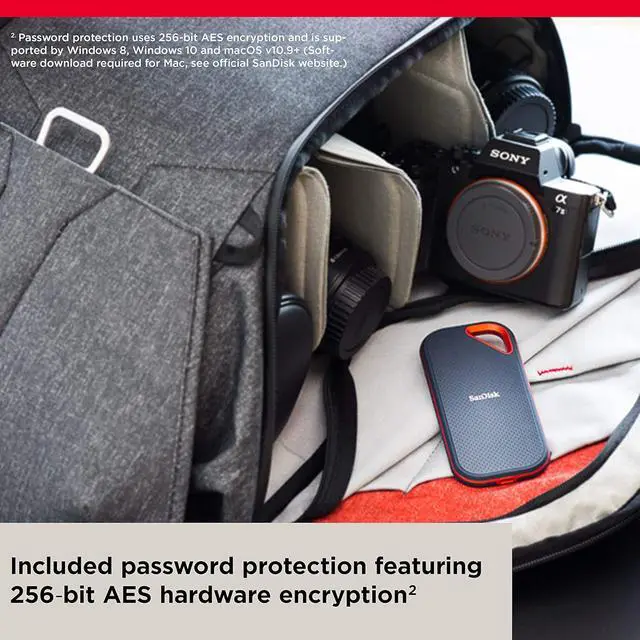 Alt view image 6 of 9 - SanDisk 2TB Extreme PRO Portable SSD - Up to 2000MB/s - USB-C, USB 3.2 Gen 2x2, IP65 Water and Dust Resistance, Updated Firmware - External Solid State Drive - SDSSDE81-2T00-G25