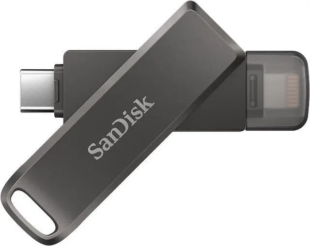 Alt view image 3 of 8 - SanDisk 128GB iXpand Flash Drive Luxe for Your iPhone and USB Type-C Devices (SDIX70N-128G-GN6NE)
