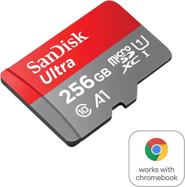 Alt view image 2 of 3 - SanDisk 256GB Ultra microSDXC A1 UHS-I/U1 Class 10 Memory Card for Chromebook, Speed Up to 120MB/s (SDSQUA4-256G-GN6FA)
