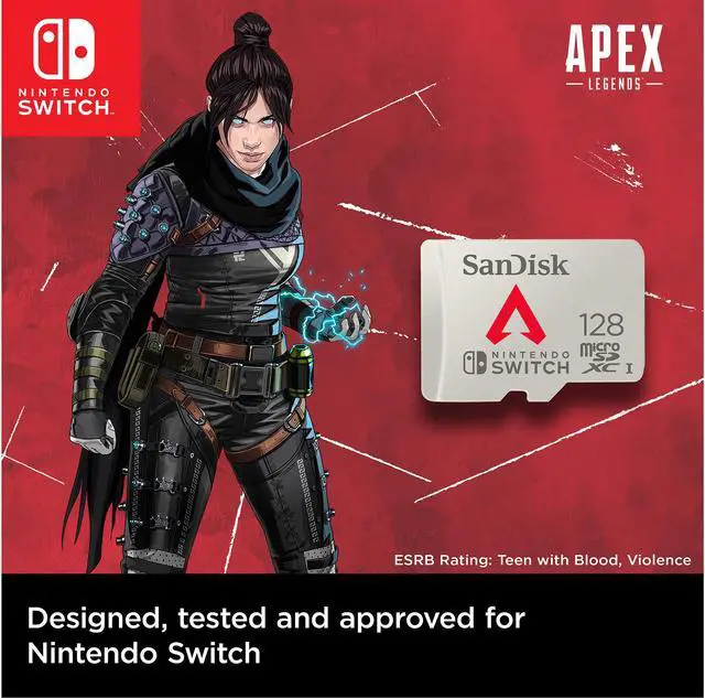 Alt view image 8 of 9 - SanDisk 128GB microSDXC Memory Card for Nintendo Switch, Apex Legends Edition, Speed Up to 100MB/s (SDSQXAO-128G-GN6ZY)