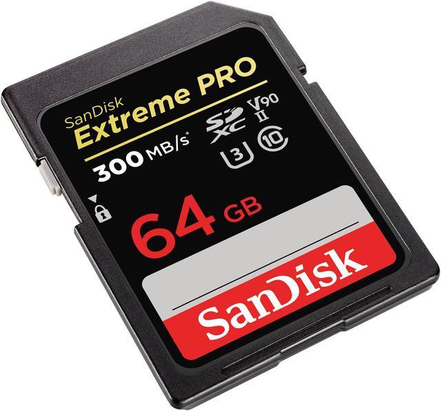 SanDisk 64GB Extreme Pro SDXC UHS-II Memory Card, Speed Up to