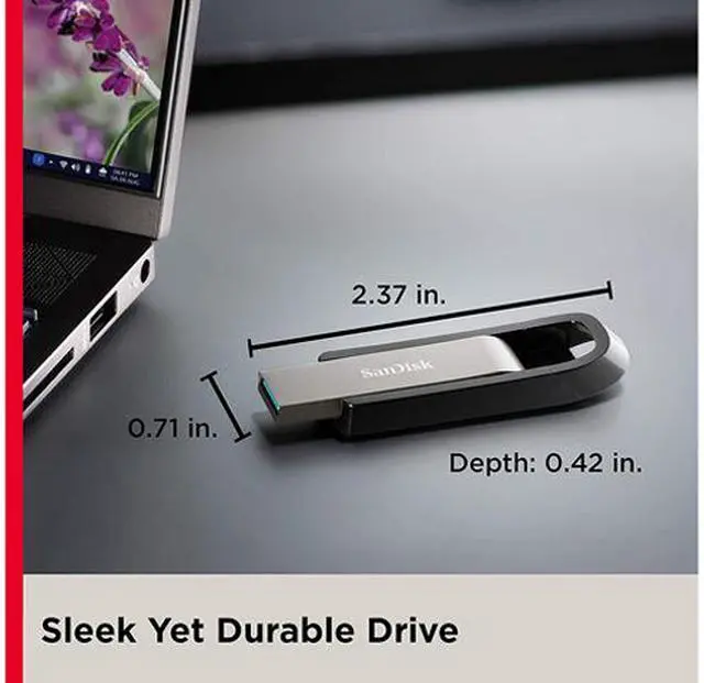 Alt view image 2 of 13 - SanDisk 256GB Extreme Go USB 3.2 Type-A Flash Drive, Speed Up to 400MB/s (SDCZ810-256G-G46)