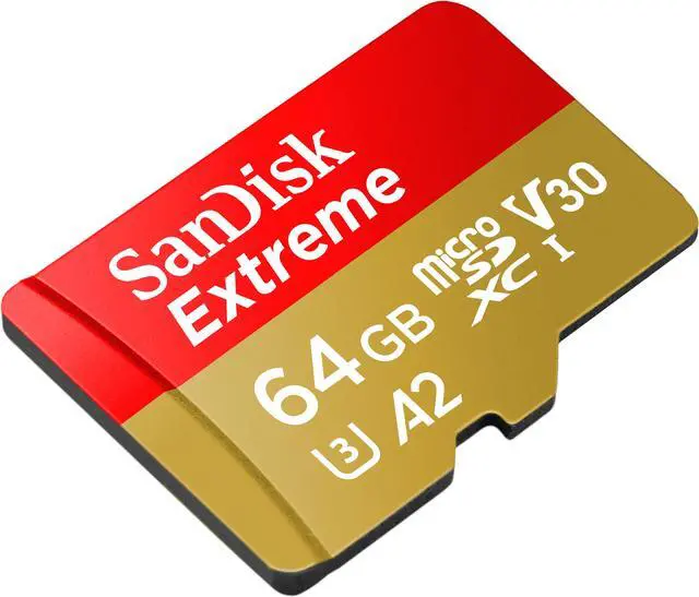 Alt view image 2 of 5 - SanDisk Extreme 64GB microSDXC Flash Memory with Adapter Model SDSQXAH-064G-GN6MA