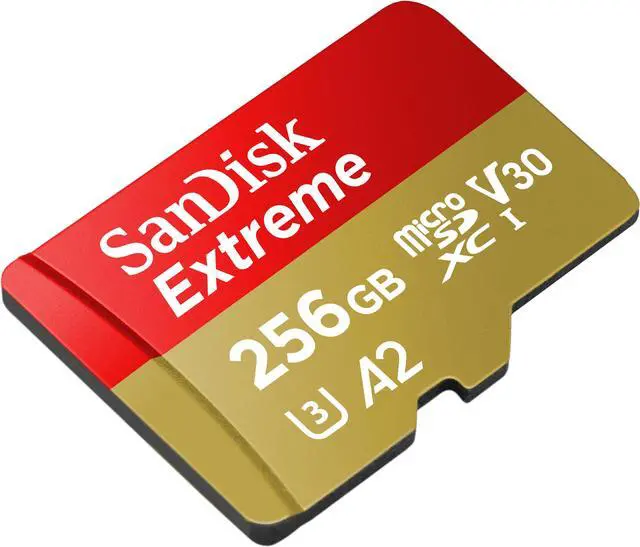 Alt view image 2 of 5 - SanDisk 256GB Extreme microSDXC UHS-I/U3 A2 Micro SD Card with Adapter, Speed Up to 190MB/s (SDSQXAV-256G-GN6MA)