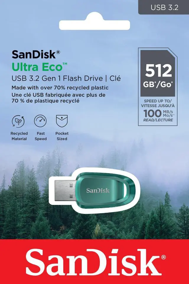 Alt view image 5 of 5 - Sandisk 512GB Ultra Eco USB 3.2 Gen 1 Flash Drive, Speed Up to 100MB/s (SDCZ96-512G-G46)