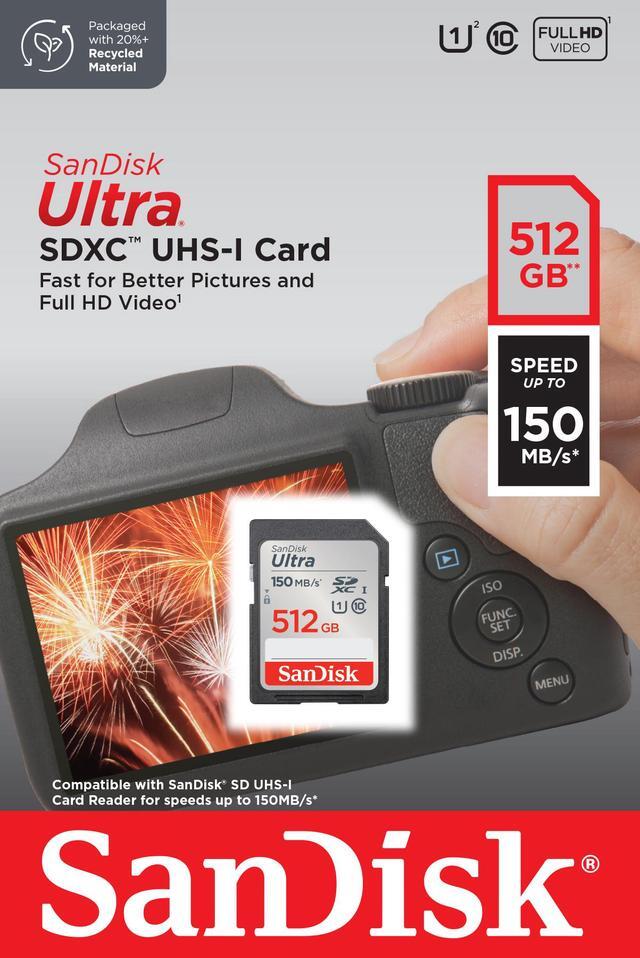 Alt view image 4 of 4 - SanDisk 512GB Ultra SDXC UHS-I / Class 10 Memory Card, Speed Up to 150MB/s (SDSDUNC-512G-GN6IN)