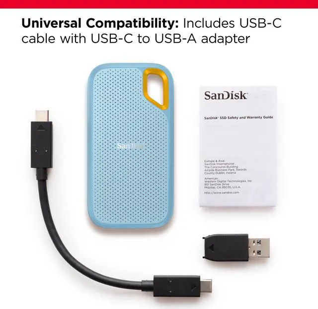 Alt view image 4 of 7 - SanDisk 2TB Extreme Portable SSD - Up to 1050MB/s - USB-C, USB 3.2 Gen 2 - External Solid State Drive - SDSSDE61-2T00-G25B