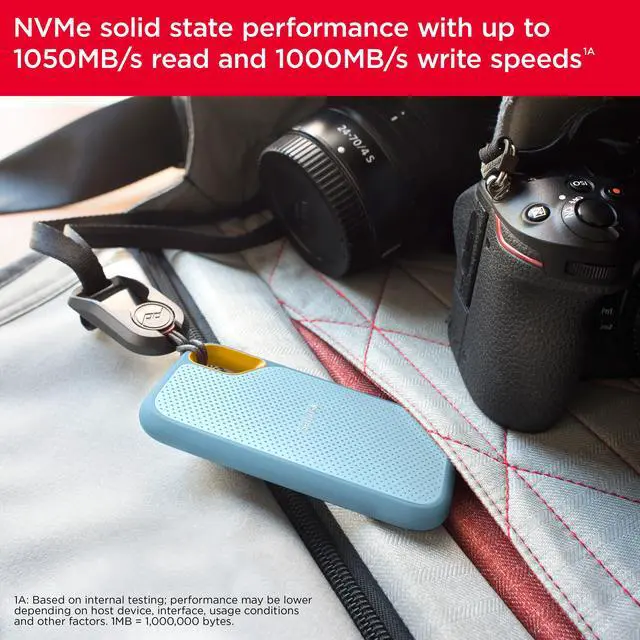 Alt view image 5 of 7 - SanDisk 2TB Extreme Portable SSD - Up to 1050MB/s - USB-C, USB 3.2 Gen 2 - External Solid State Drive - SDSSDE61-2T00-G25B