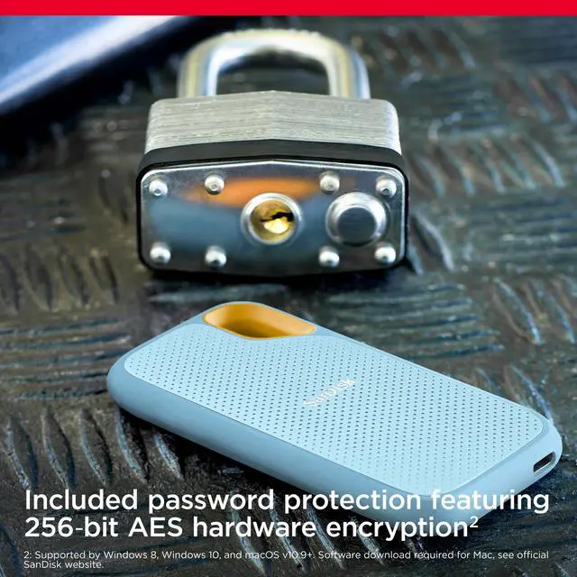 Alt view image 7 of 7 - SanDisk 2TB Extreme Portable SSD - Up to 1050MB/s - USB-C, USB 3.2 Gen 2 - External Solid State Drive - SDSSDE61-2T00-G25B
