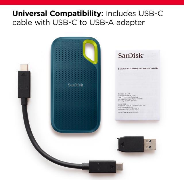 Alt view image 4 of 7 - SanDisk 2TB Extreme Portable SSD - Up to 1050MB/s - USB-C, USB 3.2 Gen 2 - External Solid State Drive - SDSSDE61-2T00-G25M