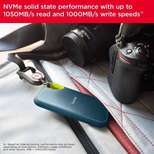 Alt view image 5 of 7 - SanDisk 2TB Extreme Portable SSD - Up to 1050MB/s - USB-C, USB 3.2 Gen 2 - External Solid State Drive - SDSSDE61-2T00-G25M
