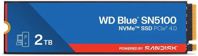 Main image of SanDisk WD Blue SN5100 M.2 2280 1TB PCI-Express 4.0 x4 3D NAND Internal Solid State Drive (SSD) - WDS100T5B0E-00CPE0